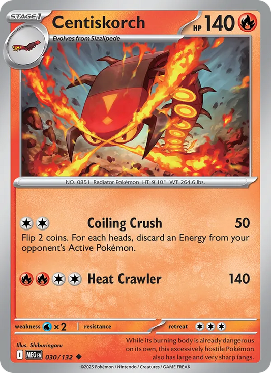 Centiskorch Normal 030/132 Mega Evolution Pokémon Card