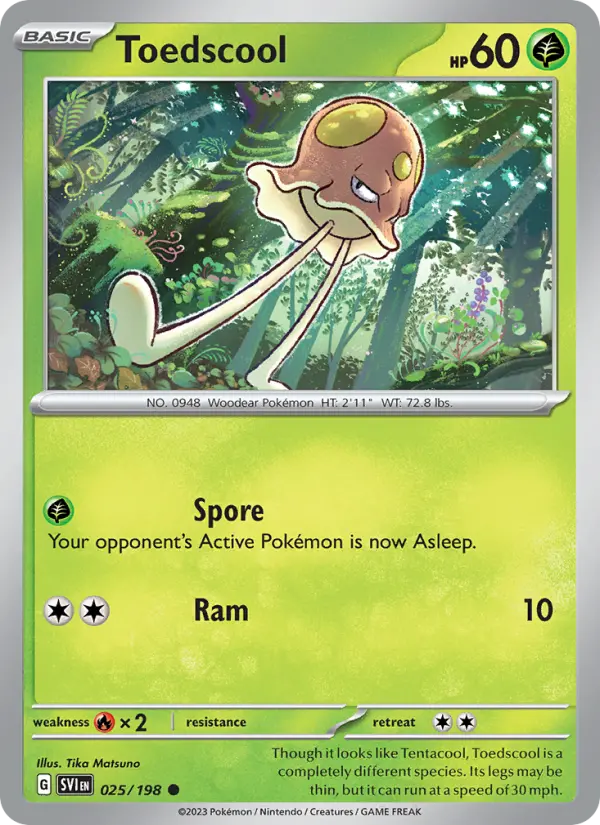 Toedscool Non-Foil 025/198 Scarlet & Violet Pokémon Card