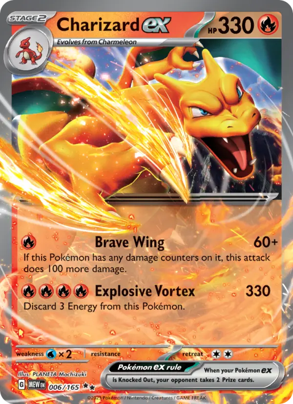 Charizard ex Holo 006/165 151 Pokémon Card