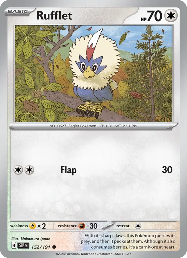 Rufflet Normal 152/191 Surging Sparks Pokémon Card