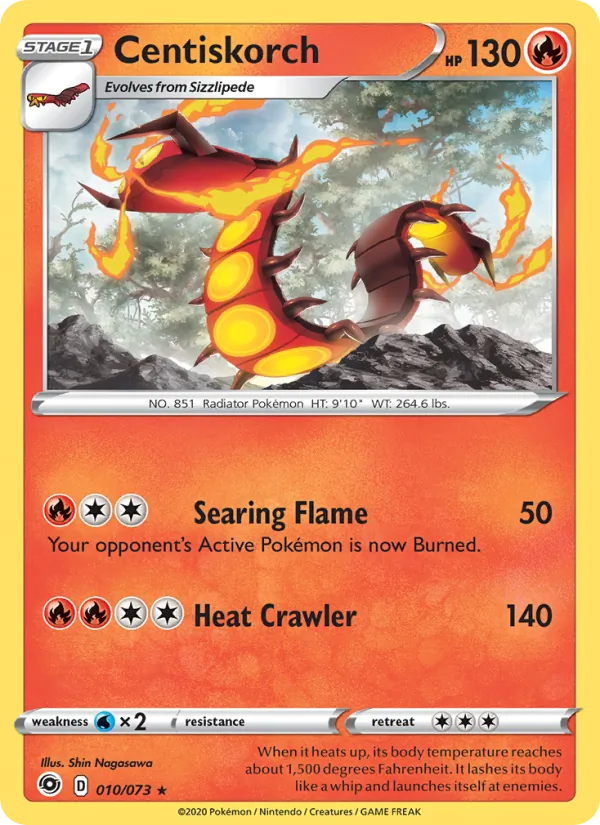 Centiskorch Reverse Holo 010/73 Champion's Path Pokémon Card
