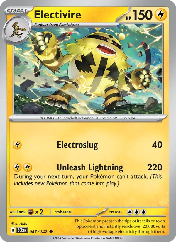 Electivire Reverse Holo 047/142 Stellar Crown Pokémon Card