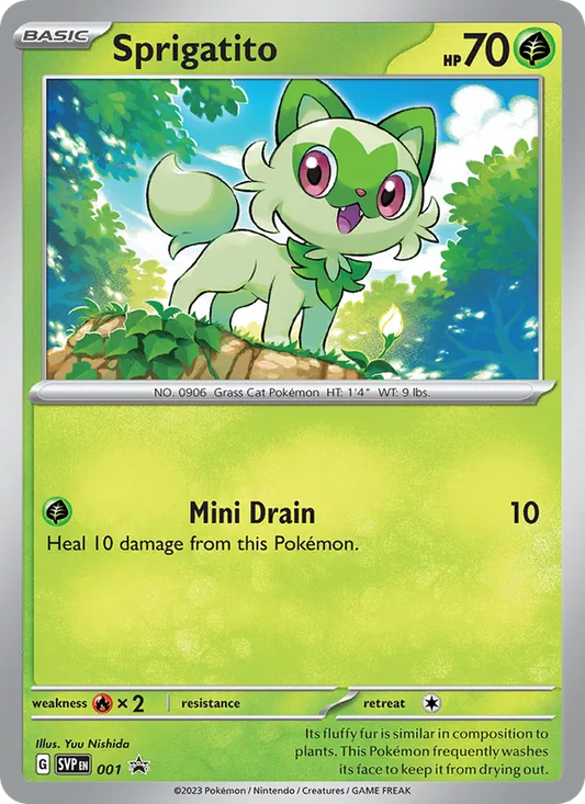 Sprigatito Holo 001/225 SVP Black Star Promos Pokémon Card