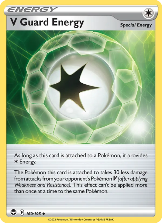 V Guard Energy Normal 169/195 Silver Tempest Pokémon Card