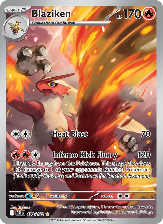 Blaziken Holo 192/182 Destined Rivals Pokémon Card