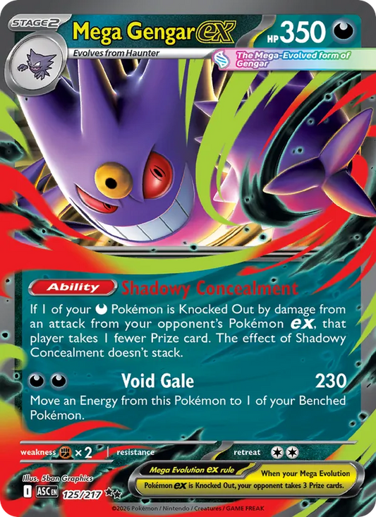 Mega Gengar ex Holo 125/217 Ascended Heroes Pokémon Card