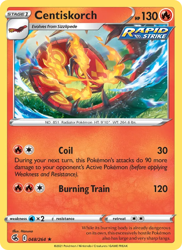 Centiskorch Reverse Holo 048/264 Fusion Strike Pokémon Card