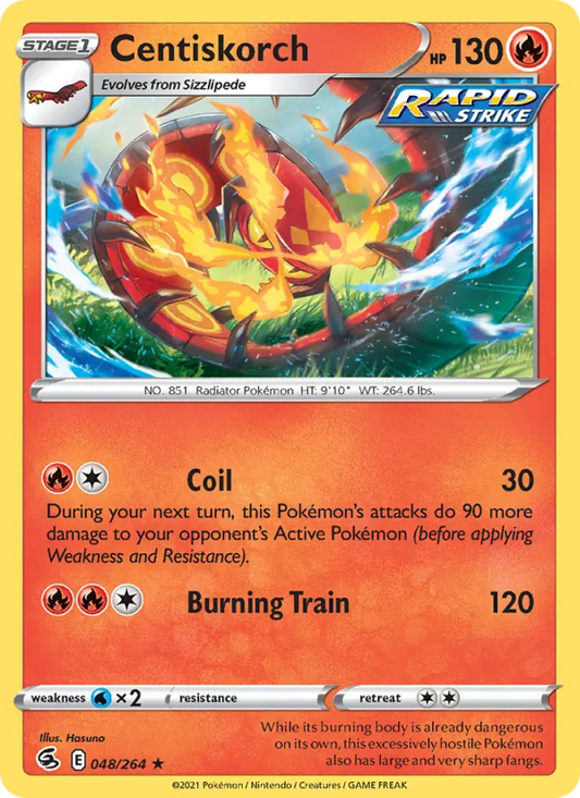 Centiskorch Reverse Holo 048/264 Fusion Strike Pokémon Card