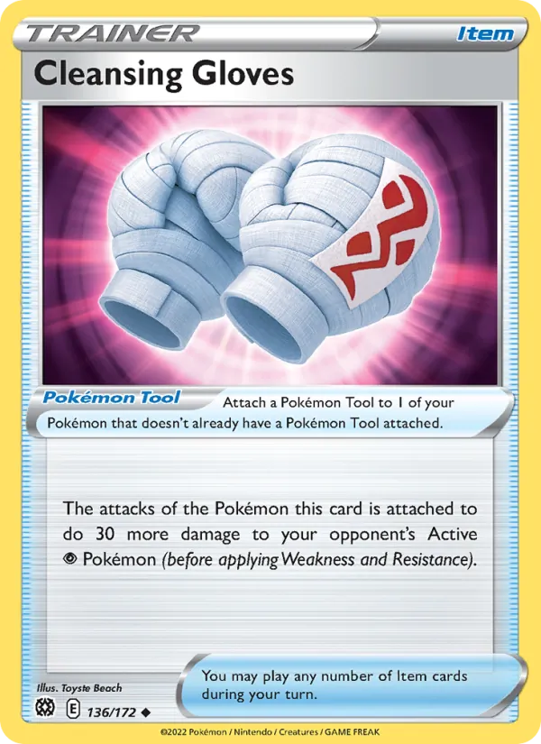 Cleansing Gloves Reverse Holo 136/172 Brilliant Stars Pokémon Card