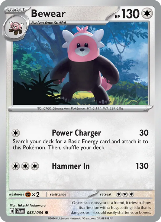 Bewear Normal 053/64 Shrouded Fable Pokémon Card