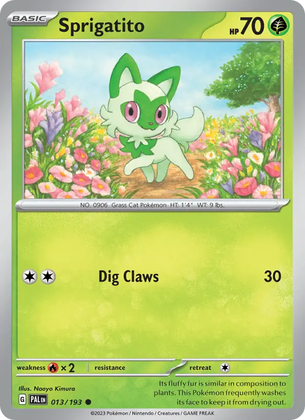 Sprigatito Non-Foil 013/193 Paldea Evolved Pokémon Card