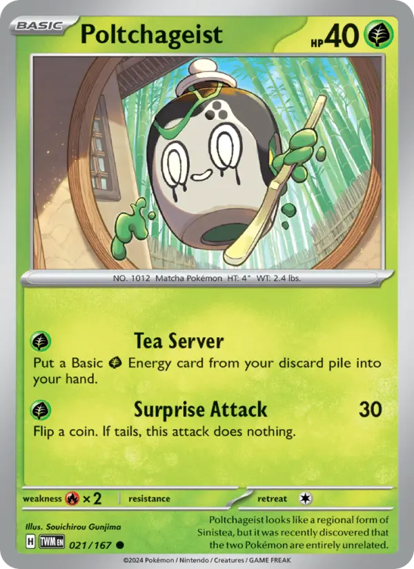 Poltchageist Reverse Holo 021/167 Twilight Masquerade Pokémon Card