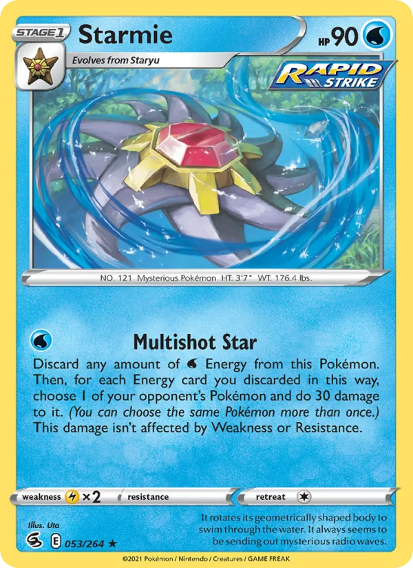 Starmie Reverse Holo 053/264 Fusion Strike Pokémon Card