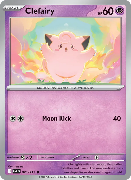 Clefairy Normal 074/217 Ascended Heroes Pokémon Card