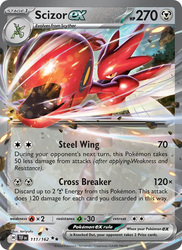 Scizor ex Holo 111/162 Temporal Forces Pokémon Card