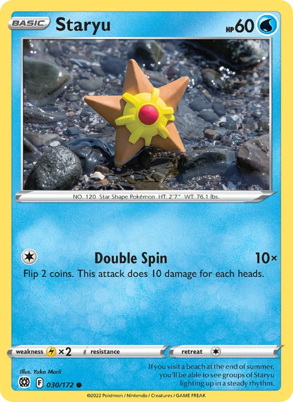 Staryu Reverse Holo 030/172 Brilliant Stars Pokémon Card