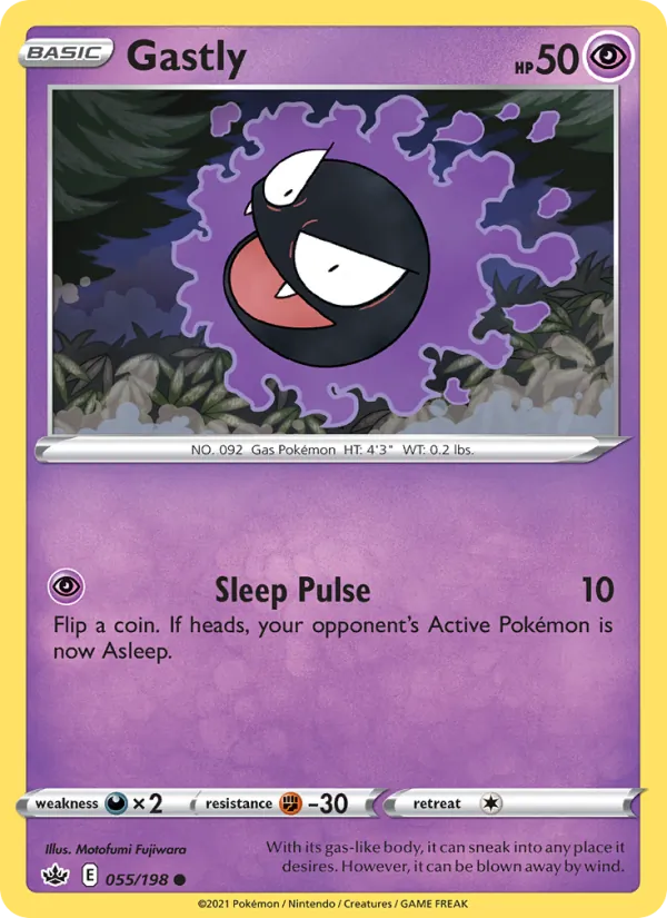 Gastly Reverse Holo 055/198 Chilling Reign Pokémon Card