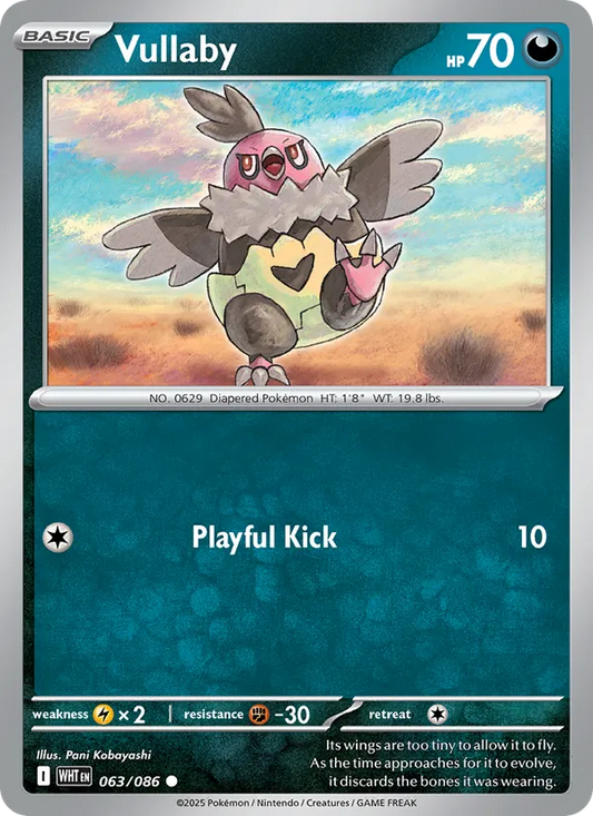 Vullaby Normal 063/86 White Flare Pokémon Card