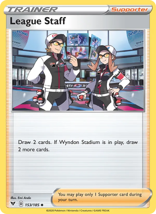 League Staff Reverse Holo 153/185 Vivid Voltage Pokémon Card