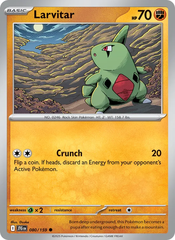 Larvitar Normal 080/159 Journey Together Pokémon Card