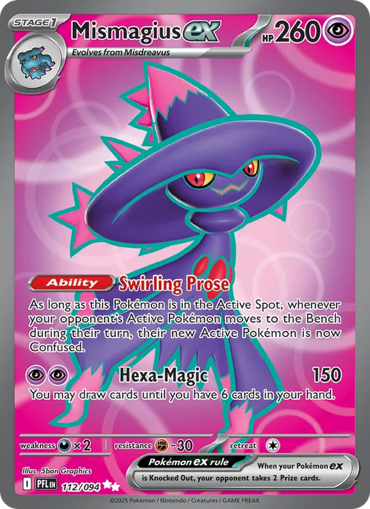 Mismagius ex Holo 112/94 Phantasmal Flames Pokémon Card