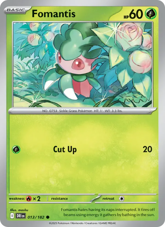 Fomantis Reverse Holo 013/182 Destined Rivals Pokémon Card