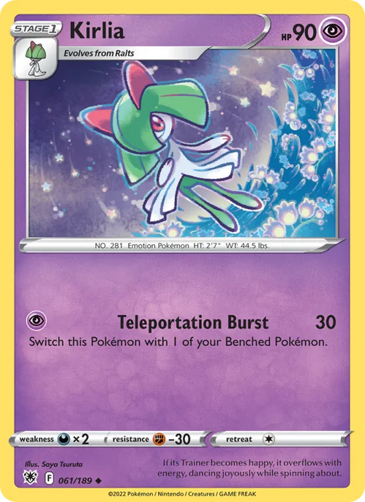 Kirlia Reverse Holo 061/189 Astral Radiance Pokémon Card