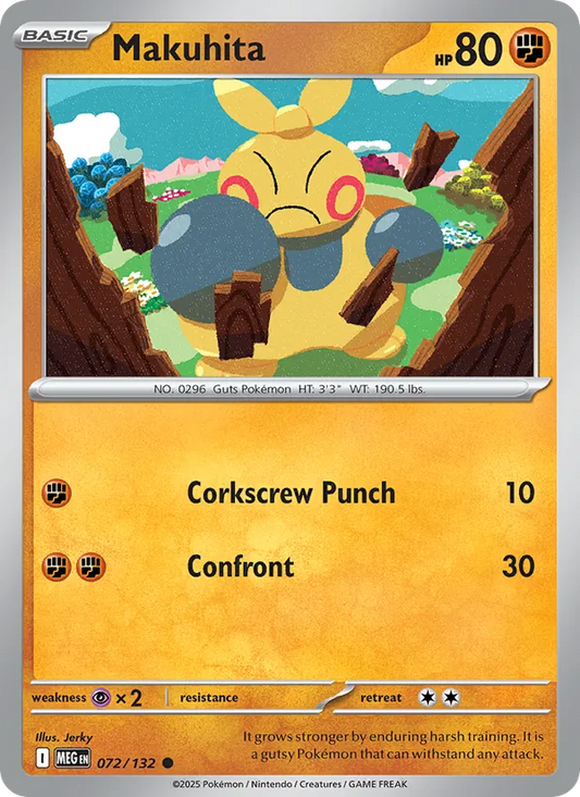 Makuhita Normal 072/132 Mega Evolution Pokémon Card