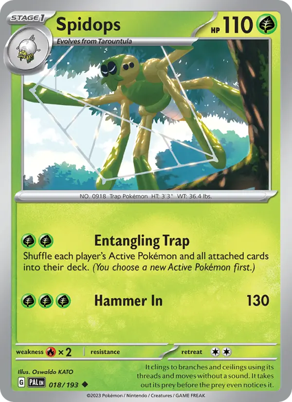 Spidops Non-Foil 018/193 Paldea Evolved Pokémon Card