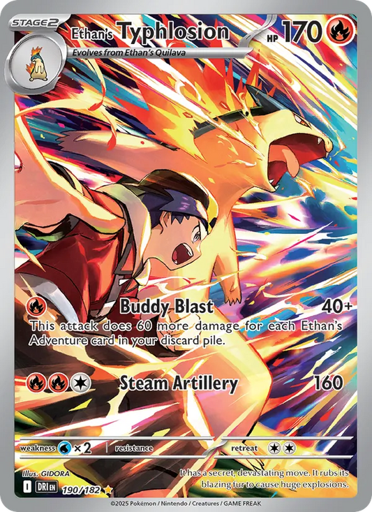 Ethan's Typhlosion Holo 190/182 Destined Rivals Pokémon Card