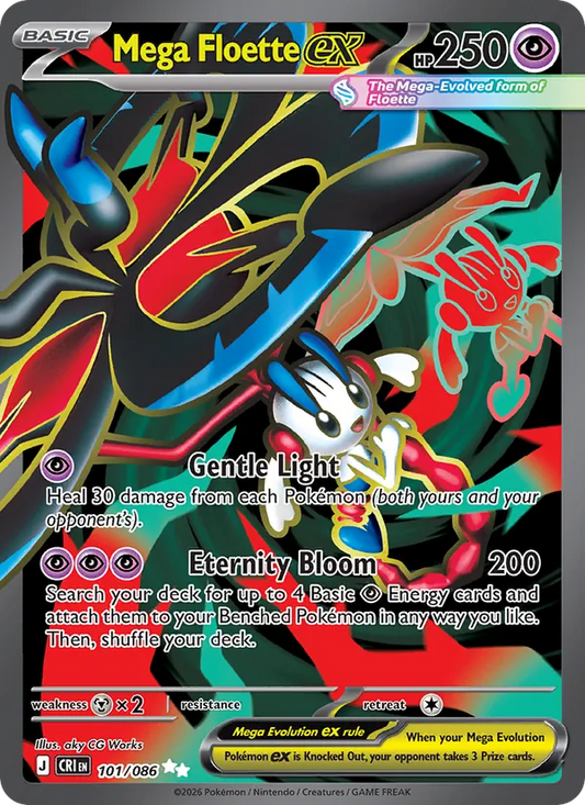 Mega Floette ex Holo 101/86 Chaos Rising Pokémon Card