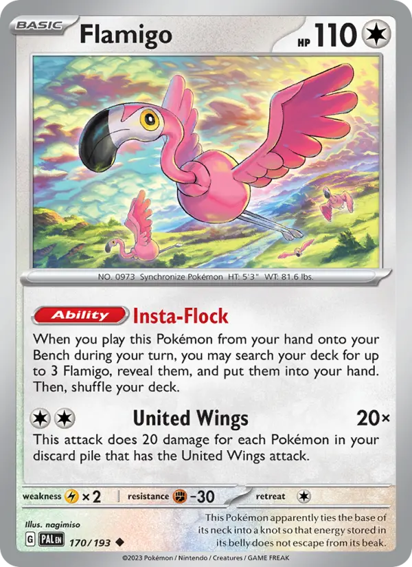 Flamigo Non-Foil 170/193 Paldea Evolved Pokémon Card