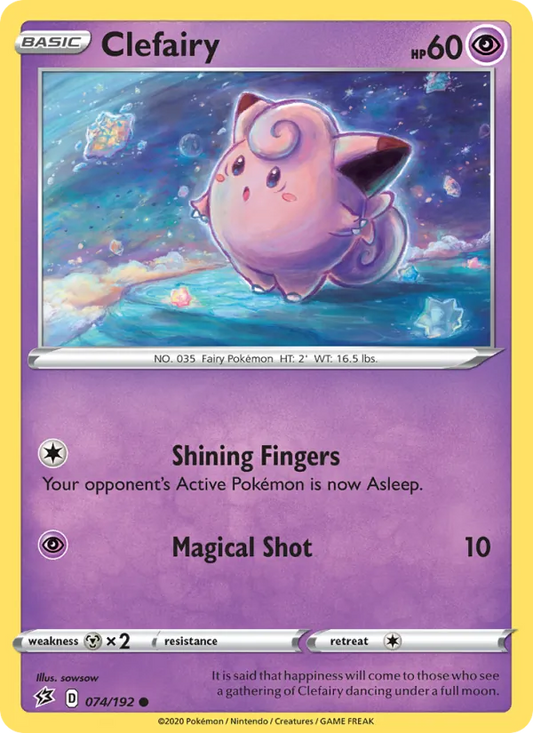 Clefairy Normal 074/192 Rebel Clash Pokémon Card