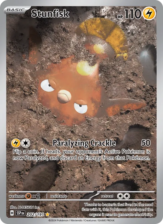 Stunfisk Holo 202/191 Surging Sparks Pokémon Card