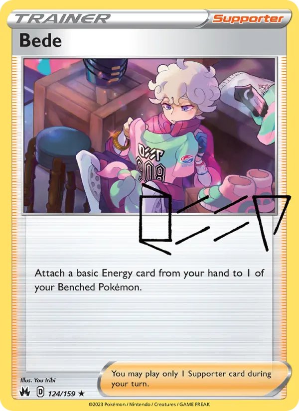 Bede Reverse Holo 124/159 Crown Zenith Pokémon Card