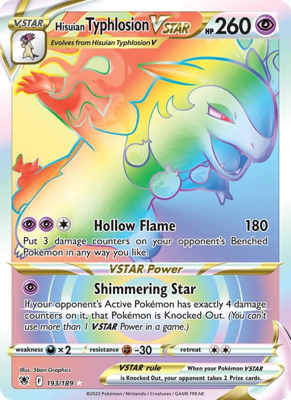 Hisuian Typhlosion VSTAR Holo 193/189 Astral Radiance Pokémon Card