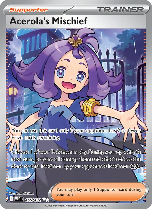Acerola's Mischief Holo 165/132 Mega Evolution Pokémon Card