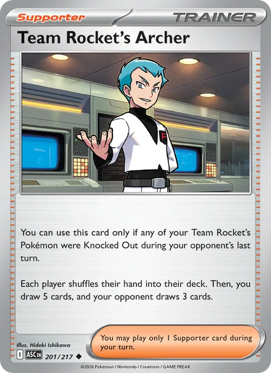 Team Rocket's Archer Normal 201/217 Ascended Heroes Pokémon Card