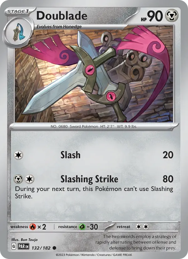 Doublade Reverse Holo 132/182 Paradox Rift Pokémon Card
