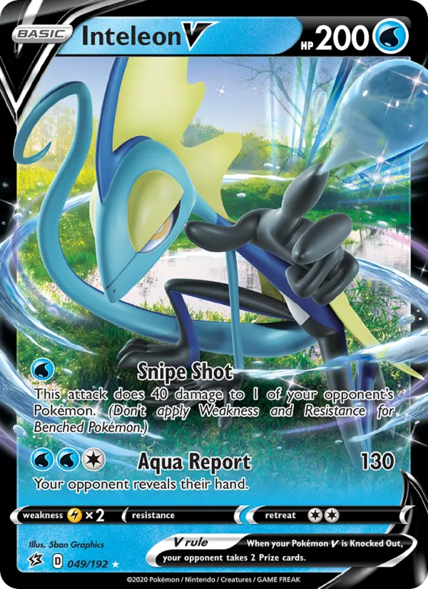 Inteleon V Holo 049/192 Rebel Clash Pokémon Card