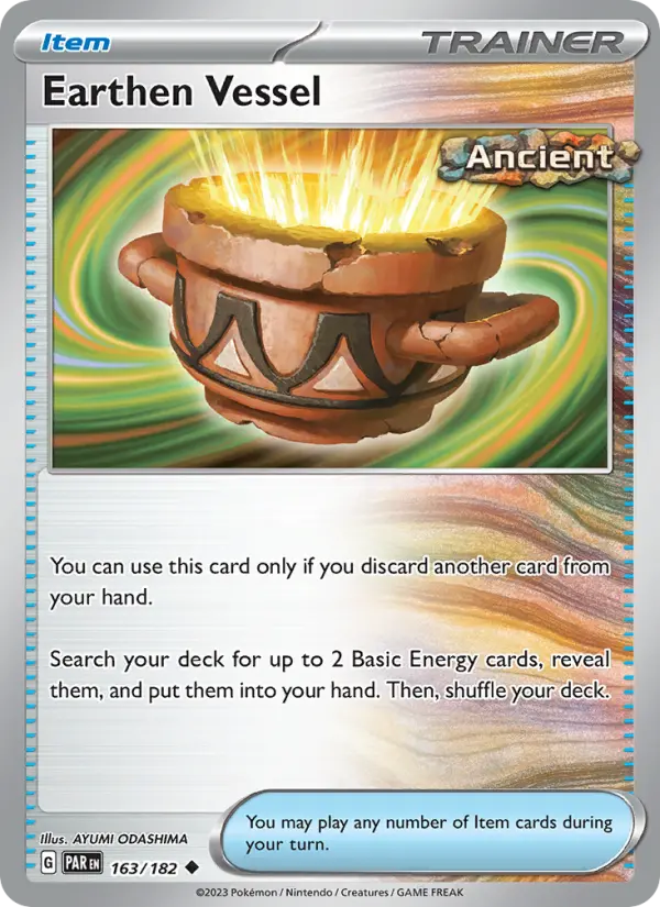Earthen Vessel Reverse Holo 163/182 Paradox Rift Pokémon Card