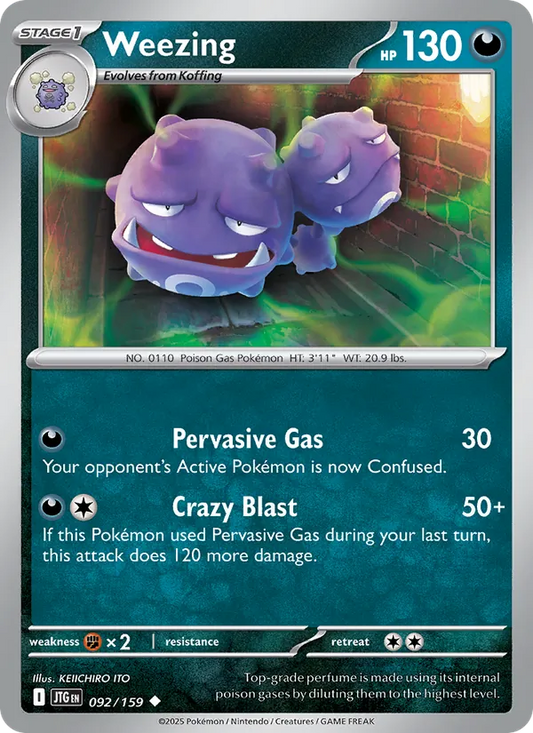 Weezing Normal 092/159 Journey Together Pokémon Card
