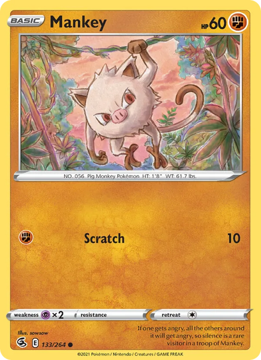 Mankey Normal 133/264 Fusion Strike Pokémon Card