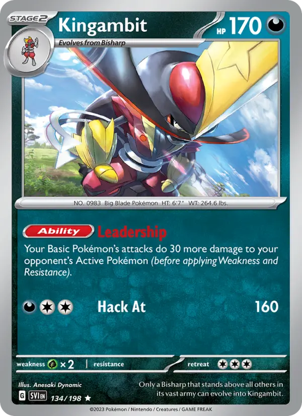 Kingambit Holo 134/198 Scarlet & Violet Pokémon Card