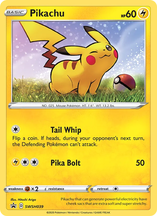 Pikachu Holo WH039/307 SWSH Black Star Promos Pokémon Card