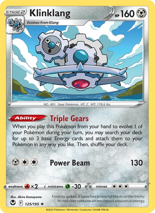 Klinklang Normal 125/195 Silver Tempest Pokémon Card