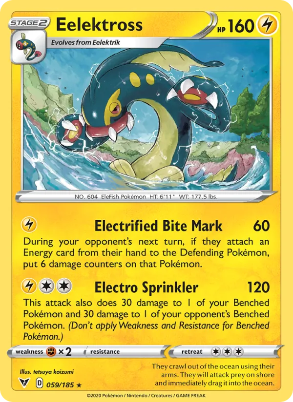 Eelektross Reverse Holo 059/185 Vivid Voltage Pokémon Card