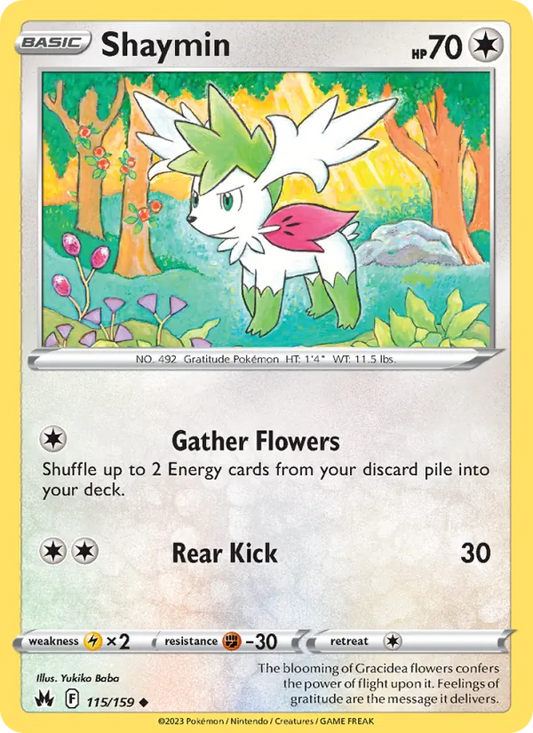 Shaymin Reverse Holo 115/159 Crown Zenith Pokémon Card