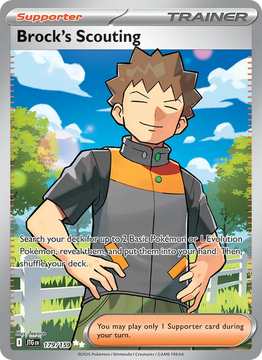 Brock's Scouting Holo 179/159 Journey Together Pokémon Card