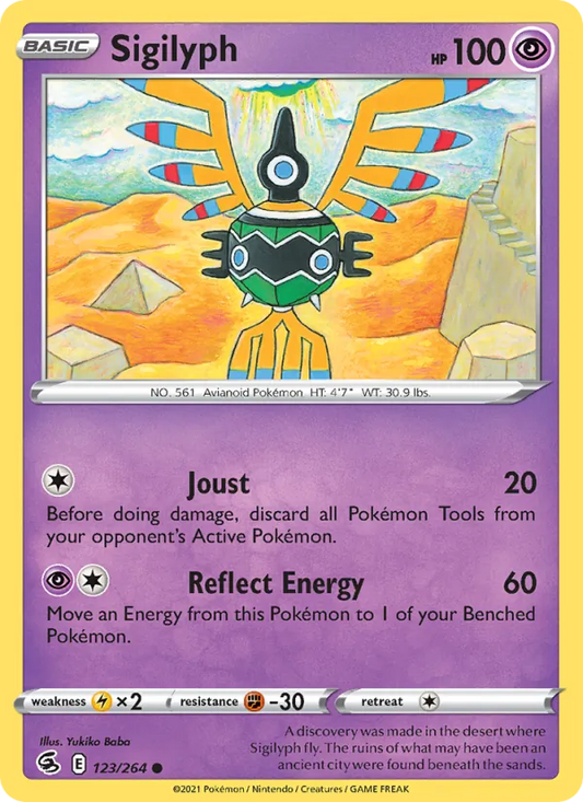 Sigilyph Reverse Holo 123/264 Fusion Strike Pokémon Card
